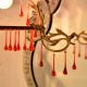 Red Glass Chandelier Drop Ornaments - Christmas Tree Ornaments - Set of 20